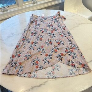 NWT Velvet by Graham & Spencer Asymmetrical wrap Floral Skirt - Mauve and teal